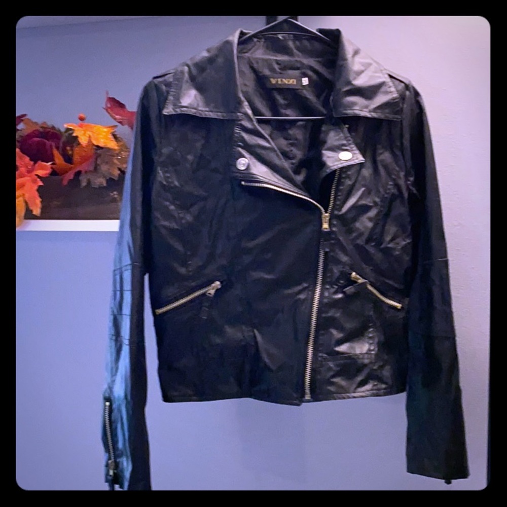 Black faux leather jacket